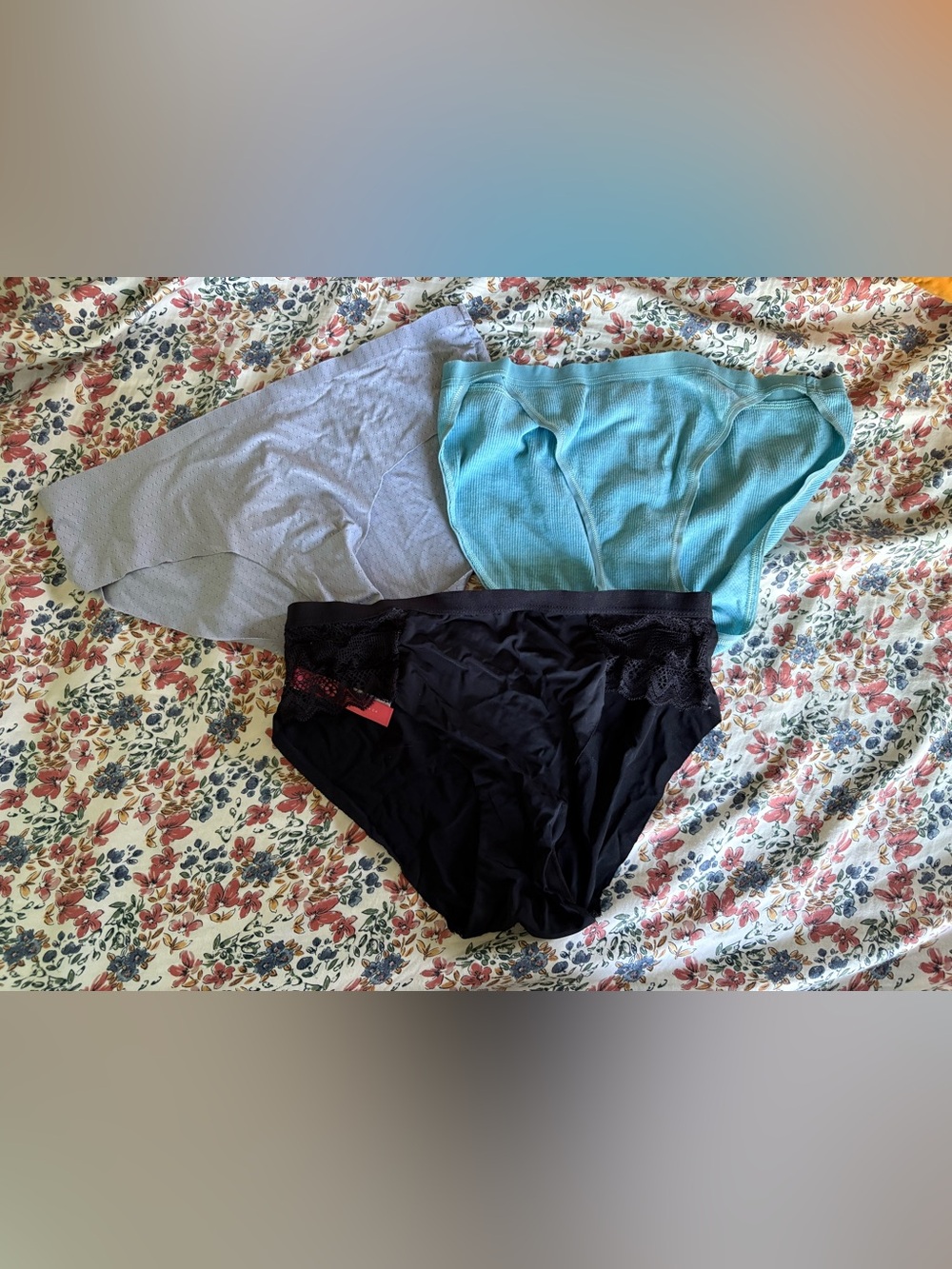 Everyday Comfort Bikini Briefs — Black, Light Blue, Light Gray